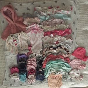 61 pieces of baby girl clothes